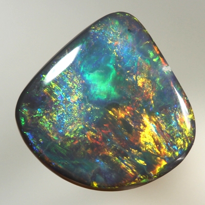 SOLID BLACK OPAL Gemmy golden multicolour SEE VIDEO